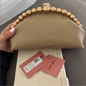 Cult Gaia sand dollar Una Beaded Clutch